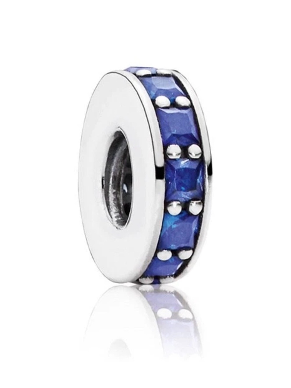 Retired Royal Blue Crystal Eternity Spacer Charm